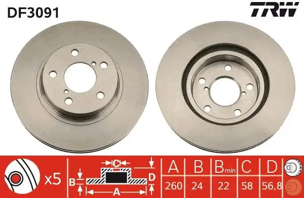 Fren Diski Ön Svx 92-97 Impreza 92-00 Legacy 89-03 Havalı 260mm