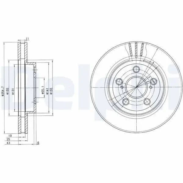 Fren Diski Ön Corona At191 92-97 Carina E 92-Celıca 93-Havalı 255mm