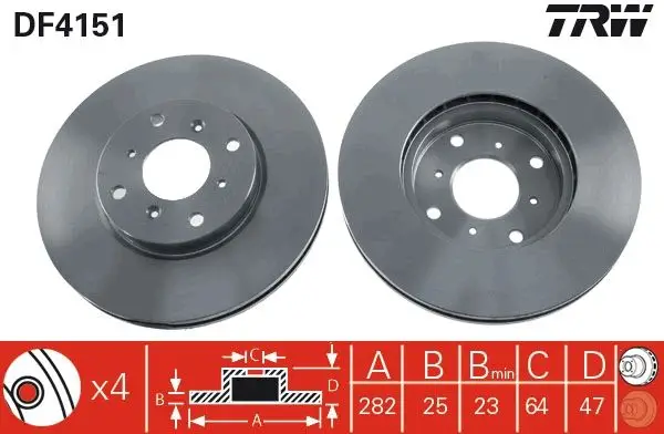 Fren Diski Ön Accord VI 98-03 Havalı 282mm