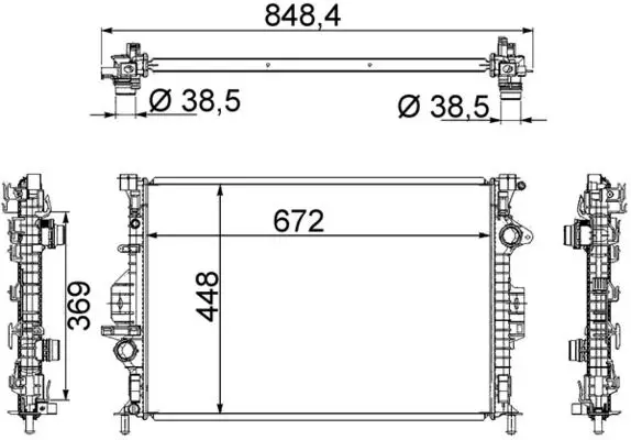 / Su Radyatörü Brazing (Ford Mondeo S.Max Galaxy Focus 2.0 TDCI) (Landrover Freelander II / 2.2 Td4-Evogue 2011 -)