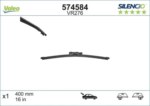 Arka Silecek 380mm (Fiat Doblo 10 / Mercedes Vito 03 / Opel Combo 12 /)