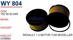 Renault Clio 4 2012-2018 0.9 tCe 1.3 tCe Yağ Filtresi Wunder Marka