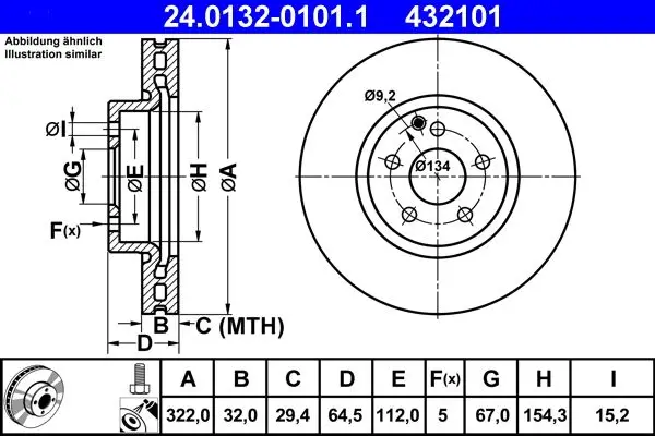Fren Diski Ön W204 07 > 14 S204 07 > 14 W212 09 > 15 C207 09 > 16 R172 11 >
