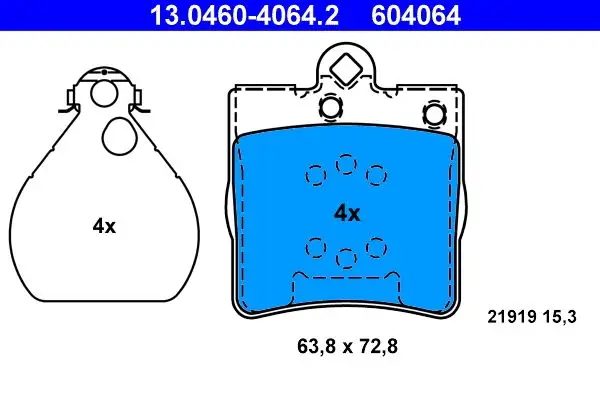 Fren Balatası Arka W202 95 > 00 S202 96 > 00 W203 00 > 07 Cl203 08 > 11 W210 95 > 00 R170 96 > 00 R171 04 > 11