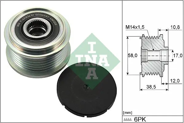 Alternatör Kasnağı (Toyota:Auris 1.4 D4d 10-/ Corolla 1.4 14-/ Yaris 1.4 D4d 12 -)