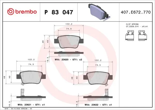 Fren Balatası Arka-(Toyota Avensis 03 / 08 1.6 / Corolla-Verso 04 / 07)