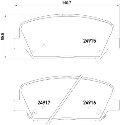 Fren Balatası Ön Hyundai Elantra 2011-/ Elantra 2016-/ i30 2011-/ Santafe 13-/ Kia Optıma 2012-/ Cerato 2015-/ Ceed 12-/ Carens 12-/