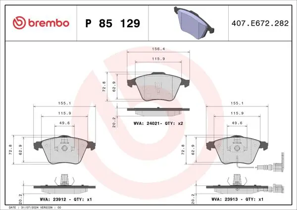 Fren Balatası Ön VW Golf VI 08-12 Polo 05-10 Audi A3 06-12 Seat Leon 09-12