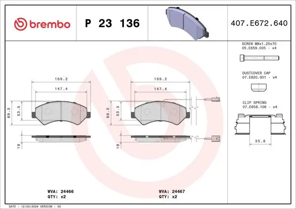 Fren Balatası Ön (Citroen Jumper 2.2Hdı 11-/ Fiat Ducato 11-/ Peugeot Boxer 11 -)