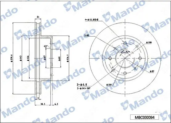 Honda Civic 92-00 Ön Fren Diski Havalı 240-4