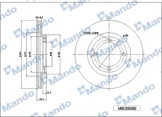 Hyundai Accent 94-Excel 89-Ön Fren Diski 242-4 5171224100