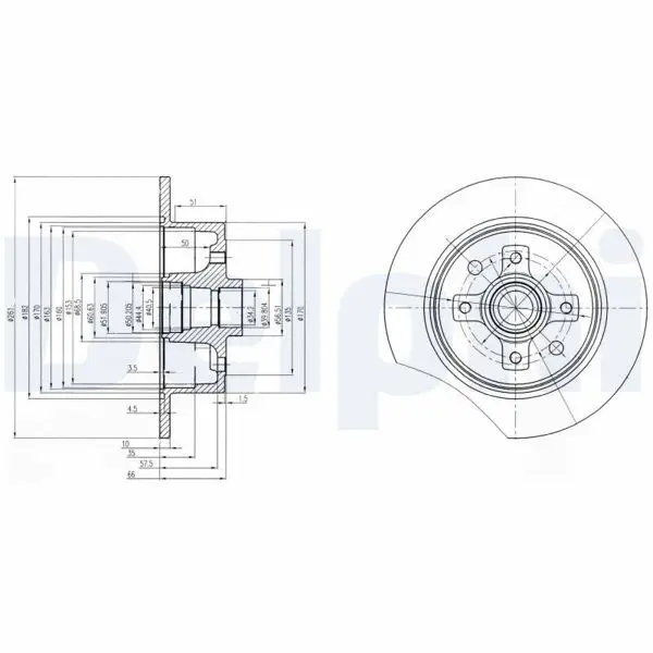 Fren Disk Arka Düz 261-4 (Opel: Vectra A 88-95)
