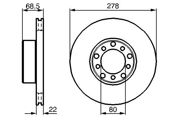 Fren Diski Ön Havalı 278 mm (Mercedes 280 380 450 500)