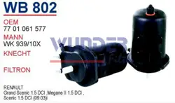 Renault Megane 2 2002-2009 1.5 dCi Mazot Filtresi Wunder Marka