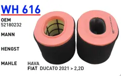 Fiat Ducato 2021- 2.2 Dizel Hava Filtresi Wunder Marka