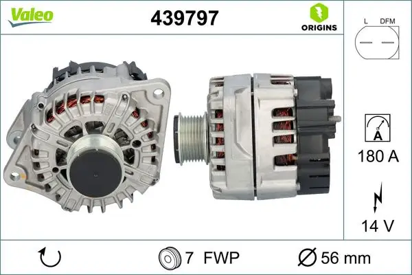 Alternatör 14V 180A Fiat Ducato 06 > Iveco Daily 11 > 35S13 (Start-Stop)