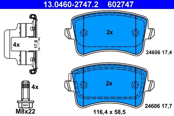 Fren Balatası Arka A4 08 > 15 A5 07 > Q5 10 > 17 Q5 09 > 12