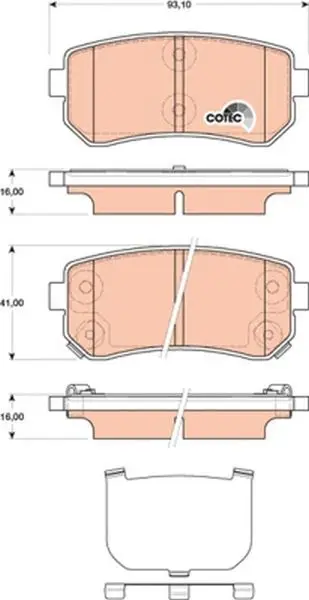 Arka Fren Balatası Hyundai Accent Era 06-> / i20 08-15 / i30 07-12 / Ix20 10-> / Ix35 10-> / Sonata