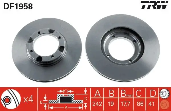 Fren Diski Ön Accent 95-00 Excel 90-95 1.3 1.5 Havalı 242mm