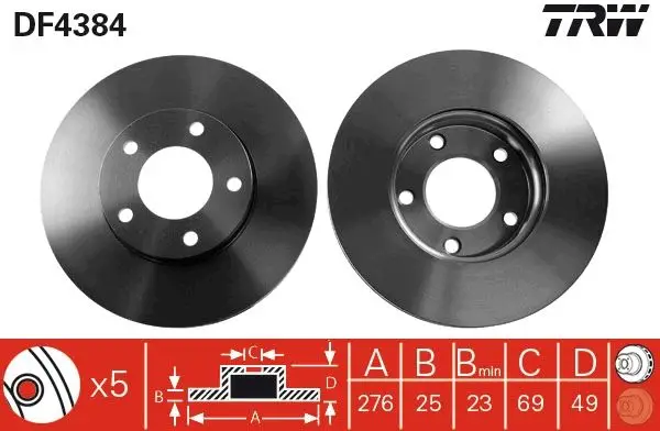 Ön Fren Aynası Havalı Mazda 5 05-Mazda 3 03-10 277X5