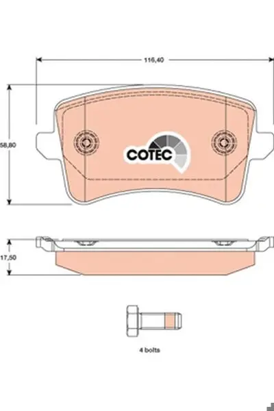 Arka Fren Balatası-330X22 (Audi A4 08-16 A5 08-17 Q5 09-17)