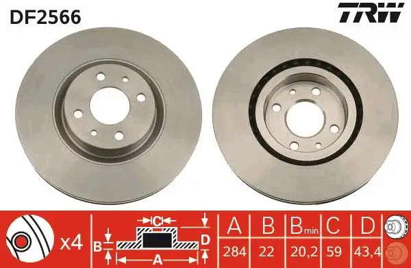 Fren Diski Ön Havalı 284.5 mm (Fiat Doblo 06 / Linea / Marea 99 / Stilo 1.4 1.6)
