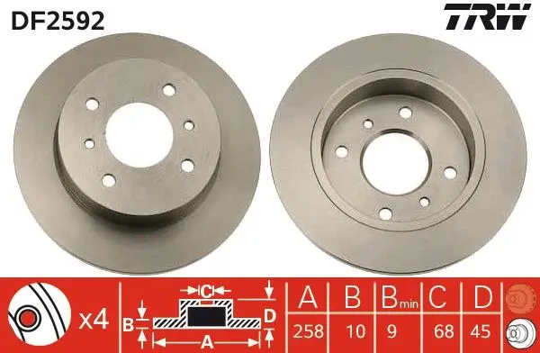 Fren Diski Arka Primera P10 90-Primera P11 96-Almera 00-06 Düz 258mm
