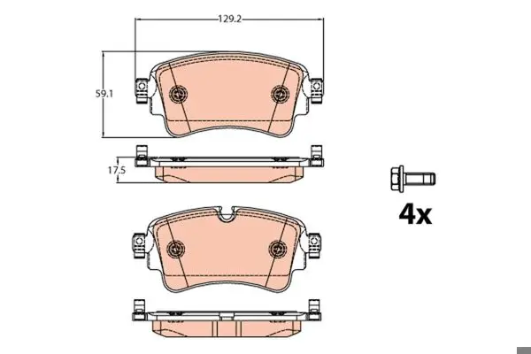 Arka Fren Balatası (Dısk300×12 Audi A4 16-A5 17 -) (Dısk330×22 Audi Q5 17 -)
