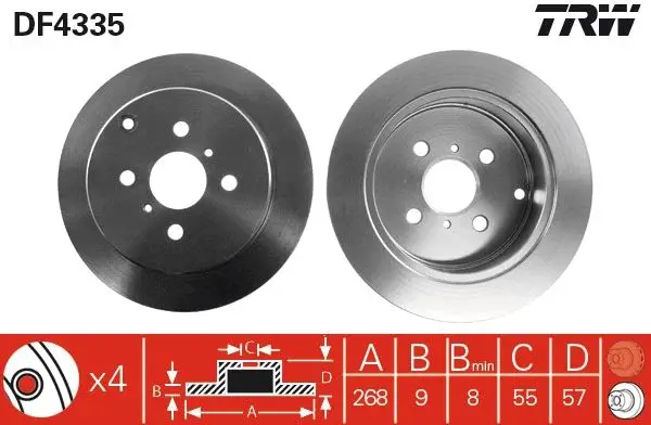 Disk Arka 02-04 Corolla-Yaris