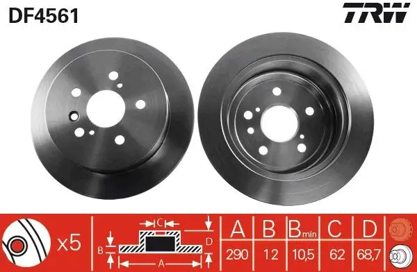 Arka Fren Aynası Düz Toyota Avensis 00-06 (291X5)