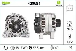 Alternatör 12 V 70A Peugeot 206 1.6 16V, Xsara 1.4-1.6