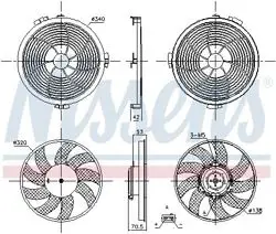 Fan Motoru-320 mm 340W VW Crafter 06-16