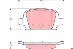 Fren Balatası Arka (95mm) Opel Tigra 04-Corsa C 00 -