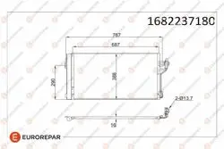 Erp Klima Radyatörü (667*388*16) Mercedes Benz Vito (W639) Viano (W639)
