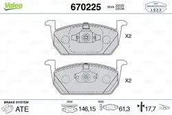 Fren Balatası Ön (146 mm) Volkswagen Golf VII Audi A3 Seat Leon Skoda Octavia III 12 -