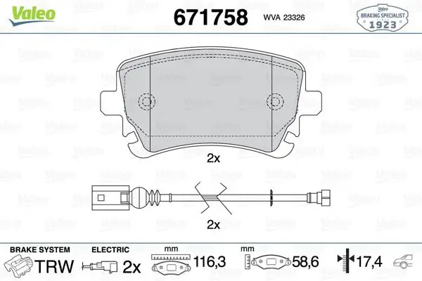 Fren Balatası Arka (116mm) A4 A6 A8 04-08