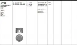 Piston 77.60 mm (Std) Opel Astra G Corsa C 1.4 16V 98-05 X14xe Z14xe (Rıken Segmanlı)