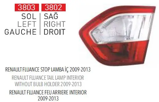 Stop Lambası Ic Sağ (Renault: Fluence 2009-2013)