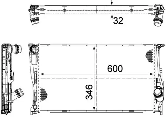 Su Radyatörü (135X780) BMW 1 3 (E90 91 92 93) (Eno:8Mk376754001)