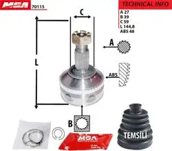 Aks Kafası Dıs-ABS Li (Fiat: Scudo Peugeot: Expert-806 Citroen: Jumpy 1.9Td 2.0Hdı) 27×39×59