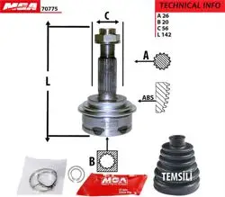 Aks Kafa Dıs-(Toyota: Yaris 06 > 11 1.3 16V Fransa Montaj) (26×20×56)