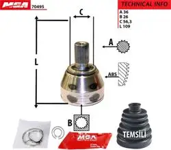 Aks Kafası Kit Sol (Ford: Focus Cmax 1.6 TDCI 04 -)
