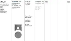 Piston 91.10 mm (+ 0.50) Kia Bongo Hyundai Starex 2.5 Tcı 00-D4bh (2-4 Sıl)