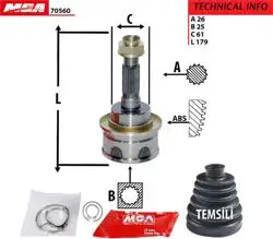 Aks Kafa Dıs-(Mazda: B2500 02 > > / Ford: Ranger 02 > >) (26×25×61)