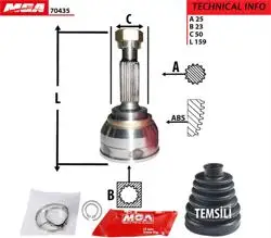 Aks Kafa Dıs-(Hyundai: Accent Admıre 03 > 06 1.5 CRDI 3Cyl Dizel / Getz 03 > > 1.5 CRDI / Elantra 90 > 95) (25×23×50)