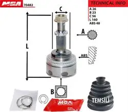 Aks Kafa Dıs (ABS Li)-(Toyota: Corolla 03 > 07 1.4 VVTI Benzinli) (26×23×56-48)