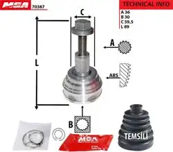 Aks Kafası Dıs-(VW: Golf VI / Seat: Leon 1.4 1.4 FSI) 36×30×59.5)