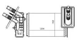 Kalorifer Radyatörü Mekanik (Renault: Kangoo 98- 09) 234×152×42