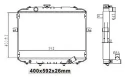 Su Radyatörü (Brazing)-(Hyundai: H100 Kamyonet 97 > 03) (400×592×26) (806021)