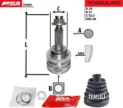 Aks Kafa Dıs (ABS Li)-(Kia: Picanto 04 > 11 1.1 CRDI Dizel) (24×21×52,5-ABS-48)